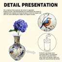 3D Puzzles Vase for Adults, 200 Pieces Plastic DIY Unique Flower Vase with LED Light,House Warming Gift Birthday Gifts for Flower Arrangements and Home Decor (White Bird Floral)