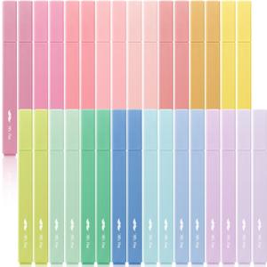 Mr. Pen- Aesthetic Highlighters, 32 Pack, Chisel Tip, Pastel Colors, Bulk, Cute Highlighters Assorted Colors, for Journaling, School, Office, Home, Back to School Supplies