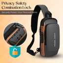 Unisex Anti-Theft Sling Bag with USB Port, Water-Resistant Crossbody Chest Backpack for Travel & Work
