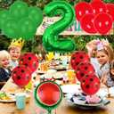 Watermelon Balloons Foil Number 2 Balloon Fruit Watermelon Foil Balloon Green Red Latex Balloons for Watermelon Birthday Decorations Fruit Ballons Arch Kits Party Summer Balloon Sets