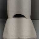 GREENSTELL Small Vanity Stool Chair with Storage and Folding Back, 13.4" x 15" x 30" Square Faux Fur Soft Ottoman, 4 Metal Legs with Anti-Slip Feet, Furry Padded Seat for Makeup, Bedroom, White