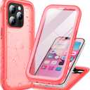 Cozycase for iPhone 15 Pro Max Waterproof Shockproof Dustproof Case - Heavy Duty/360 Full Body/Military Grade/Protective/Rugged 8FT Drop Proof Built in Screen/Camera Protector with Lanyard Pink