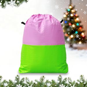 2 x Water-Resistant Gift Bags Storage Bags with 2 Handles Reusable Big Bags, Party Supplies, New Year Celebration,39" x 47",Pink+Green
