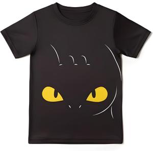 ComfyCamper Dragon Eyes Shirt Costume Boys Girls Cosplay Halloween Costumes Kids Girl Boy, 4-6 Years Black