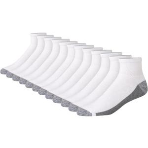 Hanes Men's Max Cushioned Ankle Socks (Multipacks) (White, Regular)