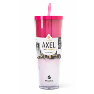 Manna™ Axel™ Plastic Tumbler & Straw Set - Pink 24 oz