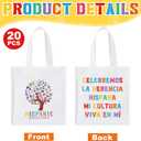 Hispanic Heritage Month Non Woven Bags 8.7" Gift Reusable Treat Bag for Hispanic Heritage Month Decor (White)