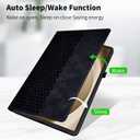 Case for Samsung Galaxy Tab A9 Plus 11" 2023 (SM-X210/X216/X218),360 Degree Rotating PU Leather Folio Protective Case with Auto Sleep/Wake,Card Holder&Shoulder Strap for Woman Man,Black
