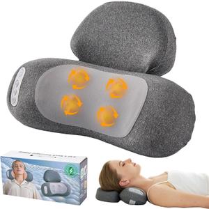 4D Kneading Shiatsu Neck and Shoulder Massager Pillow | Portable Cordless, Pain Relief Deep Tissue, With Heat, Birthday Gifts for Men Women Mom Dad