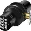 Door Knob with Keypad, Keyless Entry Door Lock, Black Electronic Code Locks Door Knob, Passage Mode, Easy to Install for Home, Office, Hotel, Bedroom