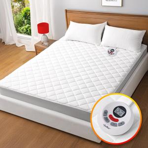 Heated Mattress Pad Twin Size,Electric Mattress Pad with Preheat Functions, Bed Warmer with 12 Heat Settings Controller & 1-12 Hours Auto Shut Off, Machine Washable (39"x75",White)