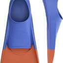 Gintenco Swim Fins, Kids Swim Training Fins for Lap Swimming, Travel Size Flippers with Mesh Bag, Silicone Swimming Fins for Kids Teens Adults Women Men (M(US Men 4-5.5/ US Women 5.5-7), BlueOrange)