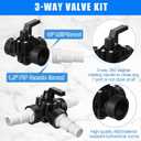 DoubleFill 3 Way Swimming Pool Diverter Valve Hose Adapter with Hose Clamps Replacement Slip Valve Filter Hose Conversion Kit with Seal Ring for 1 1/4'' or 1 1/2'' Filter Ports (Black,SPX1091Z4)