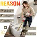 56658 K-6P 6FT Toilet Auger Snake for Use Manually or with Drill, Telescopic for Greater Reach, Heavy-Duty Toilet Auger Clog Remover Tool with Dual Bulb Head, Flexible Closet Auger with Vinyl Guard