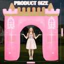 10ft Princess Inflatable Arch Castle with Built-in LED Lights, Pink Princess Party Decorations Blow up Archway for Girl Birthday Baby Shower Outdoor Yard Lawn Decor