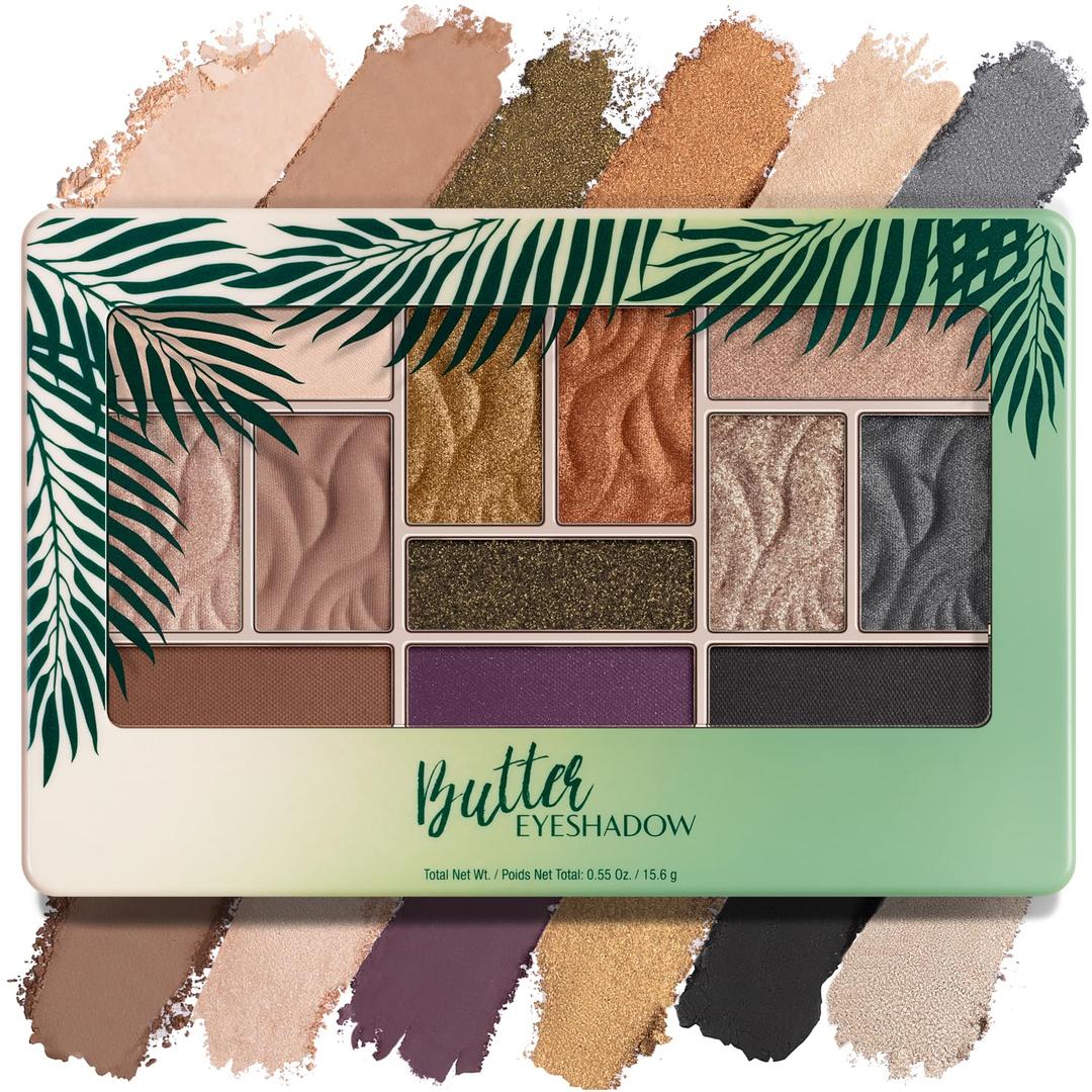 Physicians Formula Murumuru Butter Eyeshadow, 12-Shade Ultra-Creamy Palette with Murumuru & Tucuma Butters, Silky Soft Blendable Formula Sultry Nights