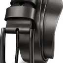 Mens Dress Belt,Genuine Casual Leather Belts for Men 1.5" Width (waist size 37-40", Black)