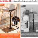 TV Tray Table for Couch, Height Adjustable/360 Swivel/180 Flip-Over Panel Design C-Shaped End Table, Sofa Arm End Side Table with Phone & Tablet Slot for Eating, Laptop,Couch Bed (Vintage Brown)