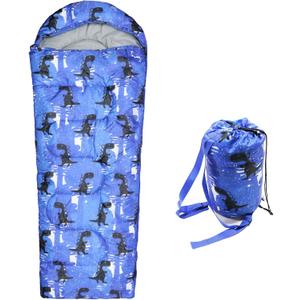 Kids Sleeping Bags - Camping Sleeping Bags with Carry Bag - Compact Sleeping Bag for Hiking, Backpacking 3 Season Warm & Cool Weather, Lightweight Waterproof Outdoor Travel for Boys Girls (Blue)