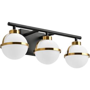 SOLFART 3 Lights Vanity Light Bathroom Light Fixtures Over Mirror in Brass Black Vanity Lights for Bathroom Vintage Lights Wall Sconces