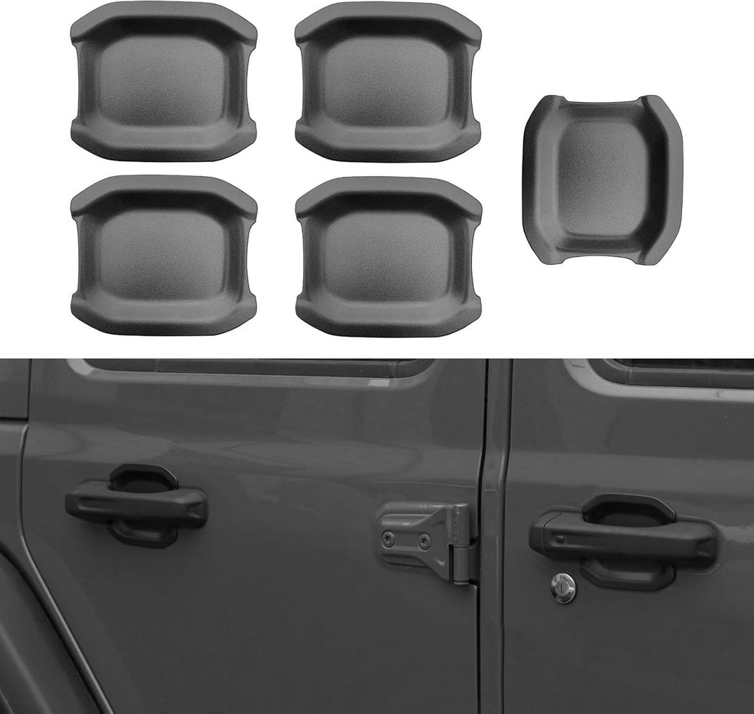 Car Door Bowl Scratch Protector for Jeep Wrangler JL, Exterior Door Handle Bowl Cover Protection Trim Accessories Compatible with Jeep Wrangler JL JLU 2018-2023 4 Doors, ABS Plastic, 5PCS