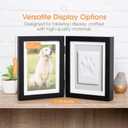 Pearhead Pet Paw Print Photo Frame With Clay Imprint Kit - Wooden Pet Paw Print Frame, DIY Memorial Keepsake for Cats and Dogs, No Mess Clay for Perfect Pawprints, Ideal Home Decor and Gift, Black