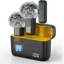 2 Pack Wireless Lavalier Microphone for iPhone 14/13/12 Lapel Mic Lightning Lav Mic with 24 H Charging Case for Video Recording Vlog TikTok Instagram - Noise Reduction 70 FT Transmission