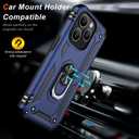 2 x IKAZZ for iPhone 15 Pro Max Case 6.7 Inch with Screen Protector,Military Grade Shockproof Heavy Duty Protective Phone Cover Pass 16ft Drop Test with Magnetic Kickstand Car Mount Holder,Blue