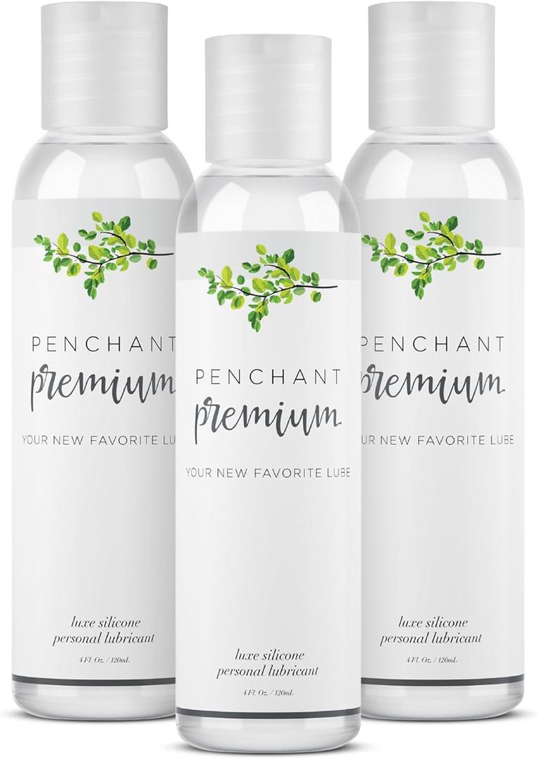 Penchant - Premium Silicone Personal Lubricant for Men, Women and Couples - Unscented, Latex-Safe, Hypoallergenic and Paraben Free, 3 Pack, 12Fl Oz Total