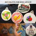 4" 100PCS Christmas Wooden Ornaments Unfinished, DIY Christmas Crafts for Kids Wood Slices DIY Crafts Supplies for Girls Adults, Xmas Ornaments Holiday Decoration (Round)