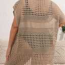 Women's Plus Size V-Neck Split Swimsuit Cover-Up Loose Bathing Suit Regular, Medium