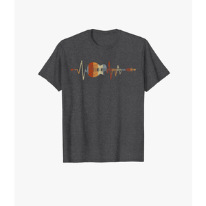 Heartbeat Guitarist Guitar T-Shirt, Small