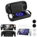 CoBak Hard Carrying Shell Case for PlayStation Portal Remote Player - with 2 Screen Protector, 1 Grip Case, 4 Thumb Grip Caps, Hard Outer Cover for PS5 Portal, Black