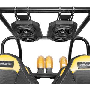KEMIMOTO UTV Sound System 6.5 Inch Speakers UTV Sound Bar Overhead Stereo Bluetooth for UTVs Fits 1.625-1.9in Roll Cages Compatible with Can-Am X3 & X3 Max, Polaris RZR XP 1000, Uforce