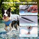 Mora Pets Dog Cooling Vest Lightweight UV Protective Light Gray Blue XL | UPF 50 Sun Protection Fabric with Evaporative Cooling, Breathable Mesh and Hidden Leash Access for Small Medium Large Dogs
