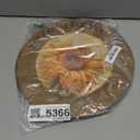 CVHOMEDECO. Sunflower Decorative Plate Primitives Round Crackled Display Wooden Plate Home Dcor Art, 13-1/4 Inch, 13-1/4" Dia. X 3/4"