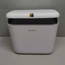 Compost Bin Kitchen for Countertop or Under Sink, 2.6 Gallon Hanging Small Trash Can with Lid, Garbage Can for Cabinet Door, Indoor/outdoor Food Waste Bin for Kitchen, Bathroom, RV, Office, White