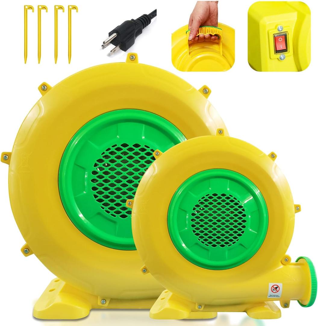 480W+950W Powerful Air Blower, Portable Electric Blower Fan Pump Perfect for Inflatable Spray Painting Booth, Bounce House, Bouncy Castle, Jumper, Water Slid, Blower Corded