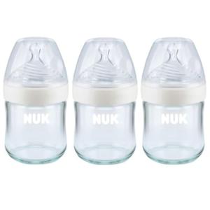 NUK Simply Natural Glass Baby Bottles, 4 oz, 3 Pack