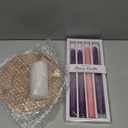 Mumufy 6 Pcs Advent Candle Holder Set Nativity Christmas Centerpiece Religious Decorations Rustic Wooden Advent Candlestick Holders with Purple Pink Taper Candles for Thanksgiving Christmas Nativity