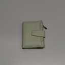 Small Wallet Women RFID Blocking Soft Leather Bifold Compact Card Holder Wallet for Women with Zipper Coin Pocket 4 ID Window (Green Blooming)