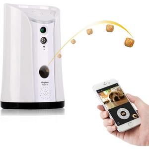 SKYMEE SM-02 Dog Camera Treat Dispenser, Remote Pet Camera with Two-Way Audio and Night Vision Remote via APP, Compatible with Alexa