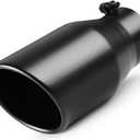 A-KARCK 4 Inch Exhaust Tip, Universal 4'' Inlet 6" Outlet 12" Long Stainless Steel Bolt On Exhaust Tailpipe Black Muffler Tip for Truck