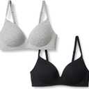 Amazon Essentials Women's Cotton Jersey Lined Plunge Bralette