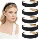 Wisecy Headbands for Women Non Slip Trendy Headbands for Women's Hair 1 inch Wide Cute Head Bands for Girls, Elastic Hair Bands for Women's Fashion Accessories (5Pcs)