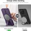 SURITCH for iPhone 16 Pro Max Case with Magnetic Camera Slide Cover and Adjustable Kickstand, Compatible with MagSafe, Shockproof Bumper Case Slim Protective Cover 6.9 Inch, Dark Purple
