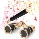 Aomekie Opera Glasses Binoculars 3X25 Theater Glasses Mini Binocular Compact with Handle for Adults Women in Musical ConcertBlack