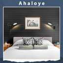 Modern Plug in Wall Sconces, Black Swing Arm Wall Lights with ON/Off Switch Cord for Bedroom Living Room