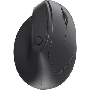 Ergonomic Mouse, USB+Bluetooth Dual Connection, Wireless Vertical Mouse for Reducing Wrist Pain, 1000/1600/2400 DPI, Ergo Mouse with Quiet Click for Windows Mac OS PC Computer Laptop, Black