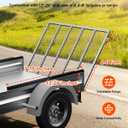 Trailer Gate Lift Assist, for Open Utility Trailer Tailgate Ramp, 2 Sides Black, with 12 to 24 Inch Heights Side Rail and 4 to 6 Feet Height Tail Gate or Ramp